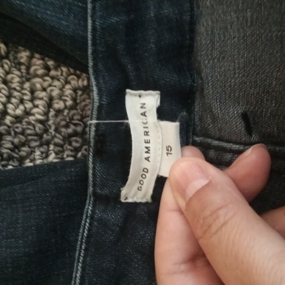 Good American Good Waist Crop Raw Hem Blue Womens Jeans Size 15 - Picture 4 of 9